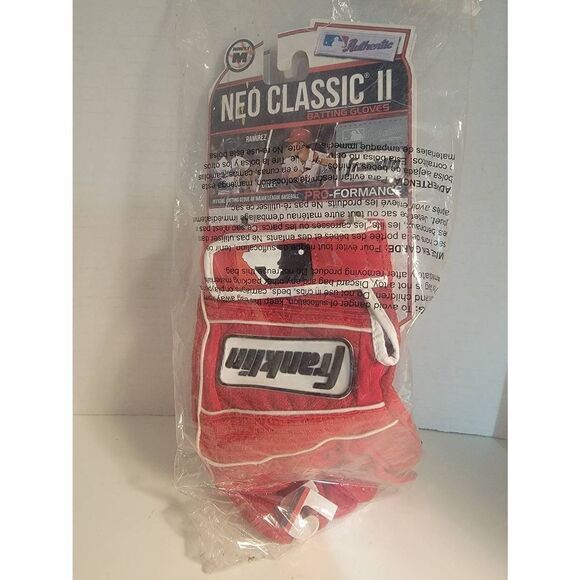 Franklin Sports MLB Adult Neo Classic II Series Batting Gloves Red Adult Medium - Picture 1 of 3